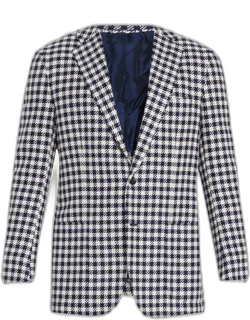 Men's Houndstooth Check Two-Button Sport Coat