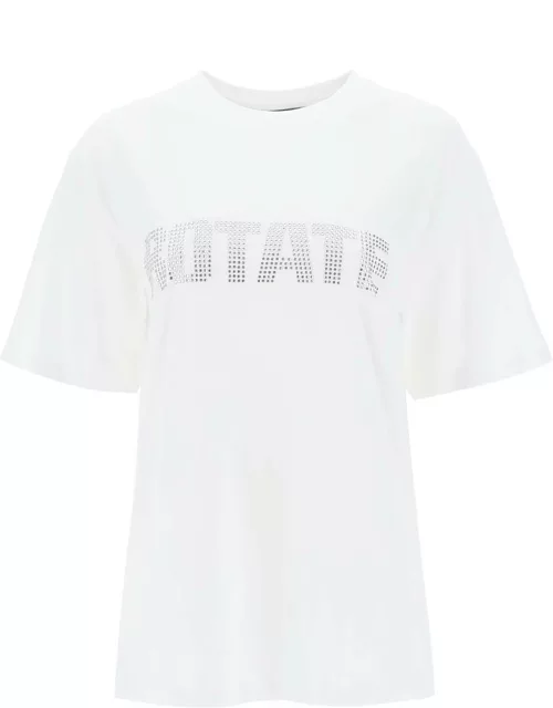 ROTATE CREW-NECK T-SHIRT WITH CRYSTAL LOGO