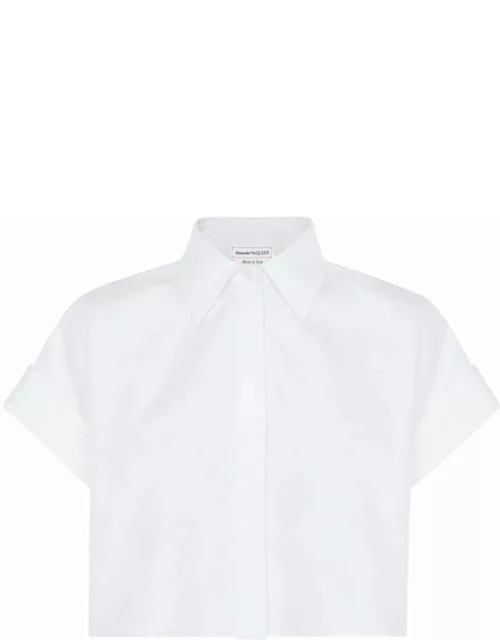 White short-sleeved crop shirt