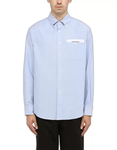 Blue cotton button-down shirt