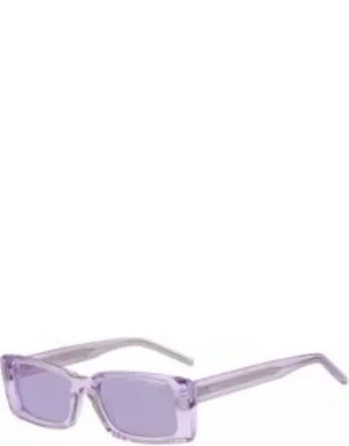 Purple-acetate sunglasses with contrast logos Women's Eyewear