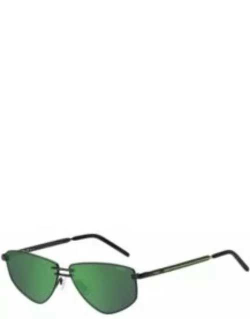 Double-bridge sunglasses with green lenses Men's Eyewear
