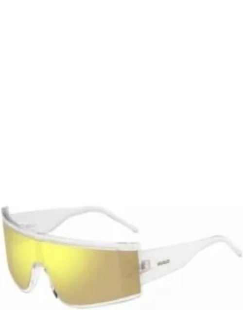 Clear-acetate sunglasses with yellow mask Men's Eyewear