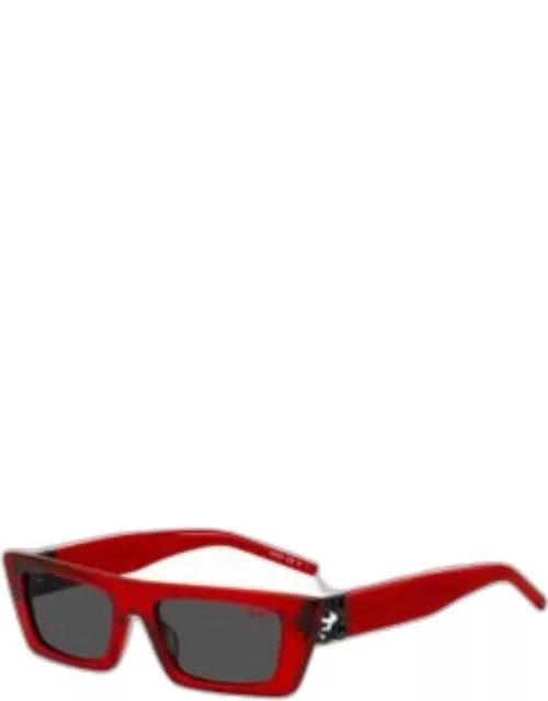 Red-acetate sunglasses with 3D monogram Women's Eyewear