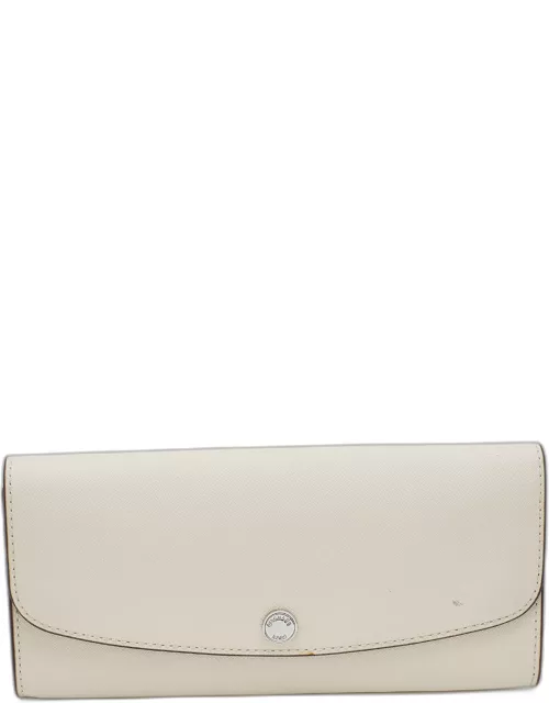 Michael Kors Off White Leather Flap Continental Wallet