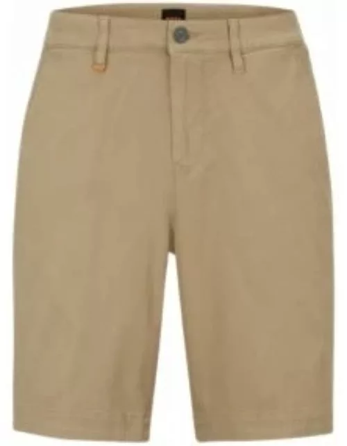 Tapered-fit shorts in a cotton blend- Beige Men's Short