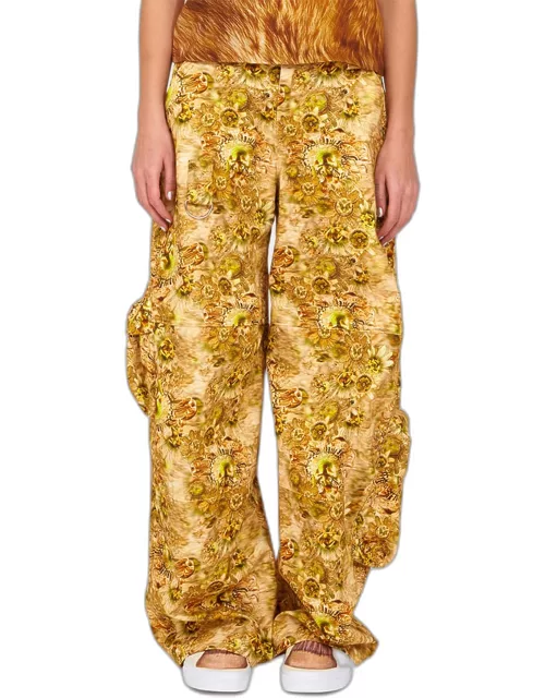 Lawn Printed Baggy Cargo Pant
