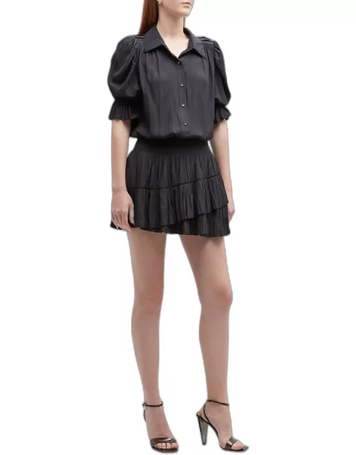 Angelina Puff-Sleeve Mini Dres