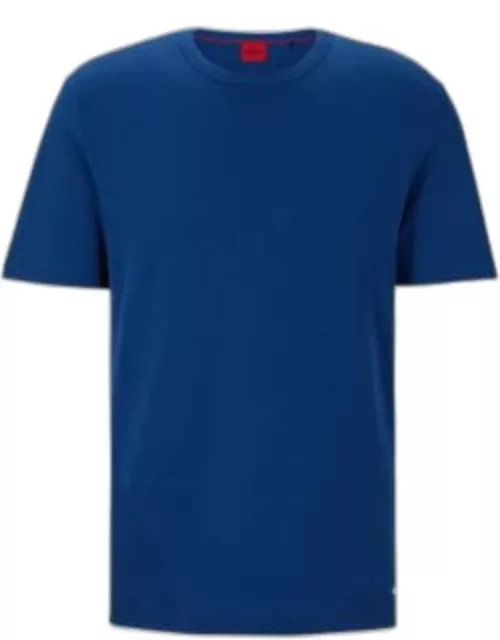 Pima-cotton regular-fit T-shirt with contrast logo- Dark Blue Men's T-Shirt