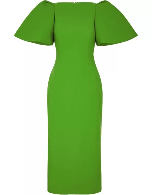 Solace London Lora Puff-sleeve Midi Dress - Green
