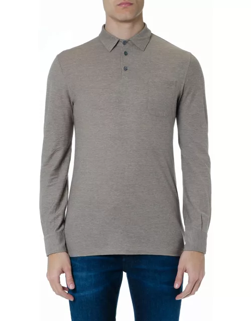 Zanone Cork Cotton Long Sleeve Polo Shirt