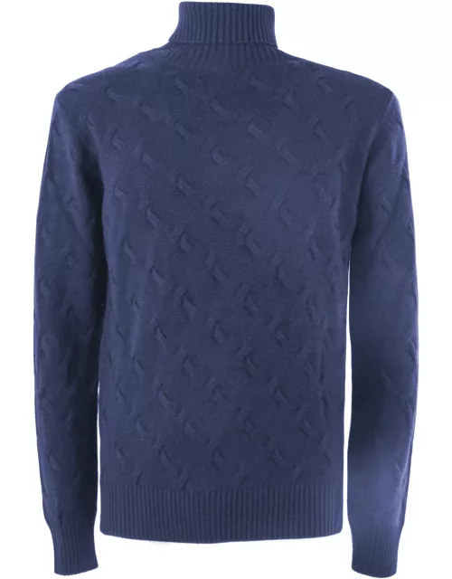 Kangra Blue Wool, Silk And Cashemre Sweater