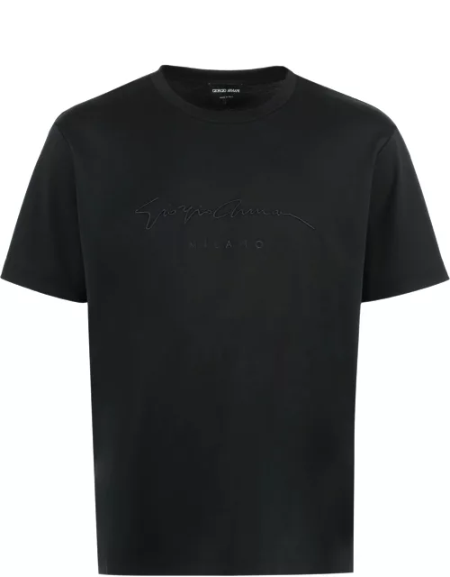 Giorgio Armani Logo Embroidery Cotton T-shirt