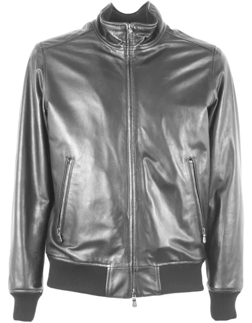 Fedeli Black Leather Jacket