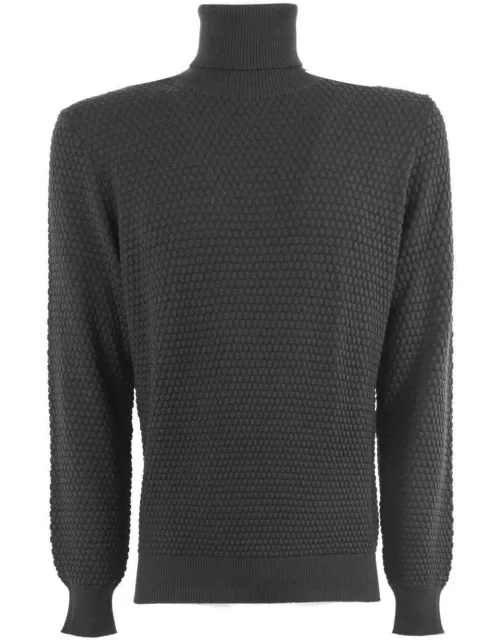 Kangra Black Merino Wool Sweater