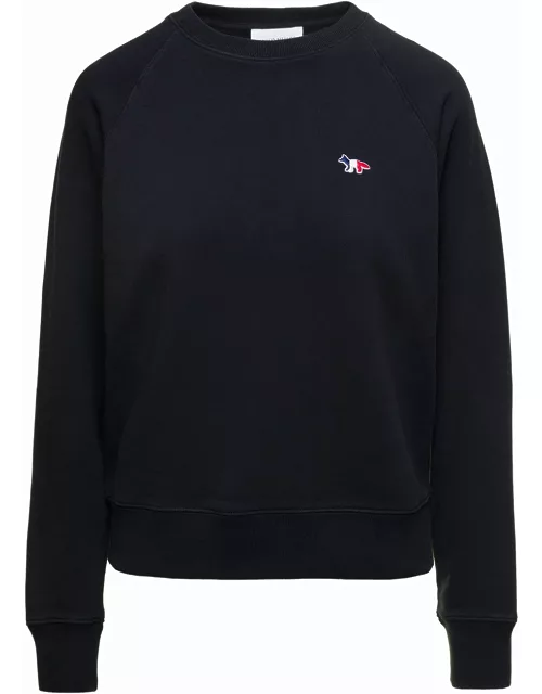 Maison Kitsuné Palais Royal Crewneck Sweatshirt With Logo In Black Cotton Woman