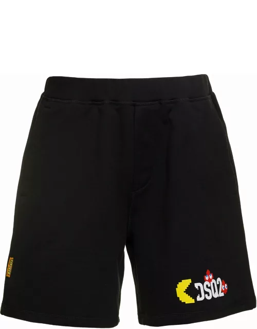 Dsquared2 Shorts With Logo X Pacman Print
