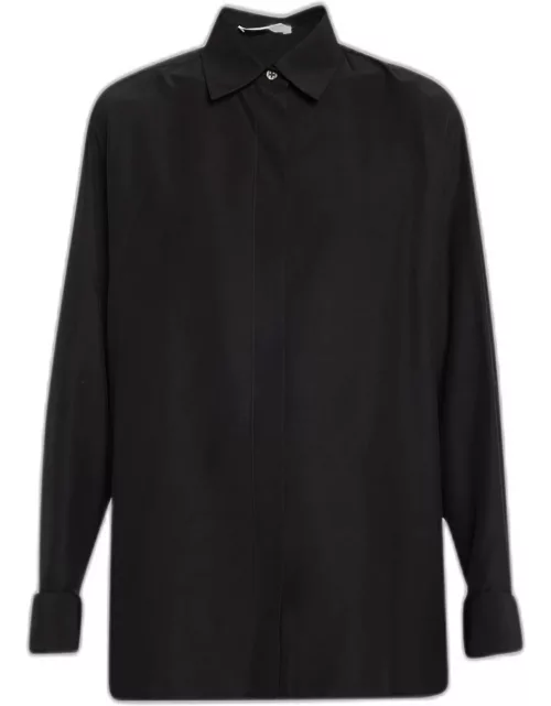 Sisella Wool-Blend Button-Front Shirt