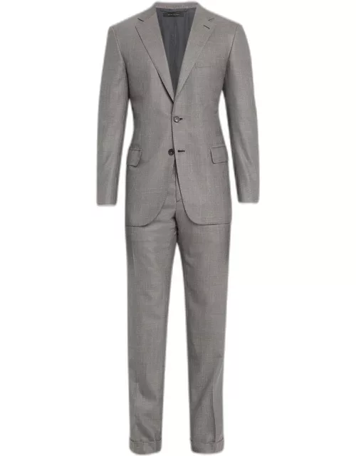 Men's Brun Super 150s Wool Plaid Suit