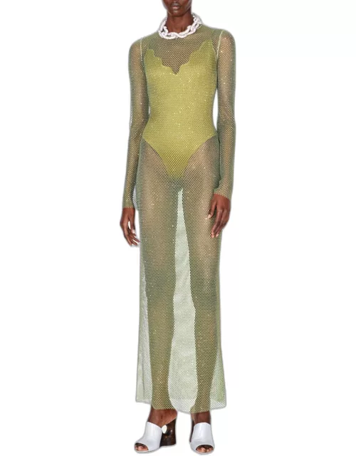 Gloria Mesh Midi Dress with Bodysuit
