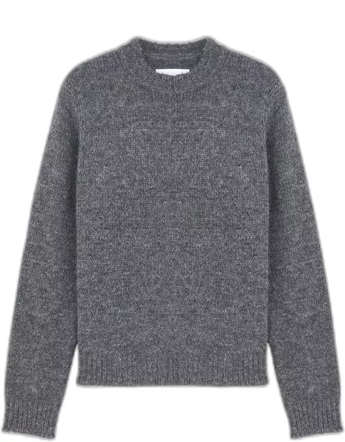 Men's Heathered Wool-Nylon Sweater