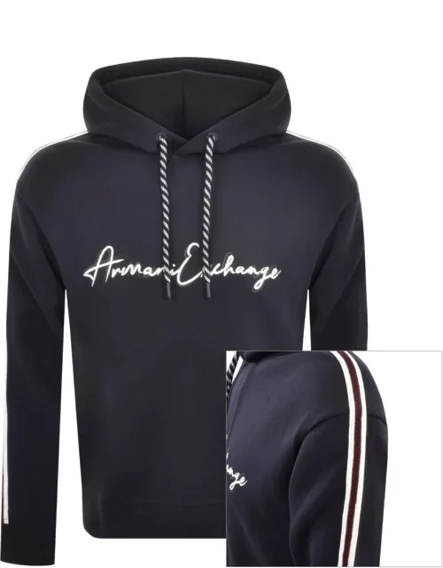 Armani Exchange Logo Hoodie Navy