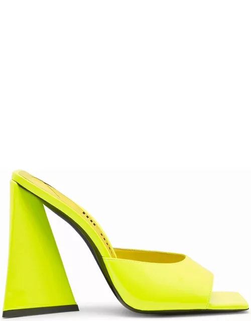 Devon fluo yellow mules with sculpted hee