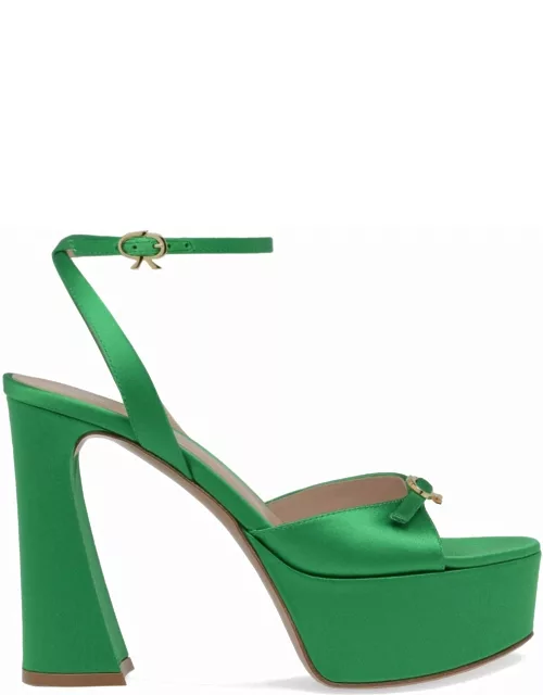 Maddy green sandals with platfor