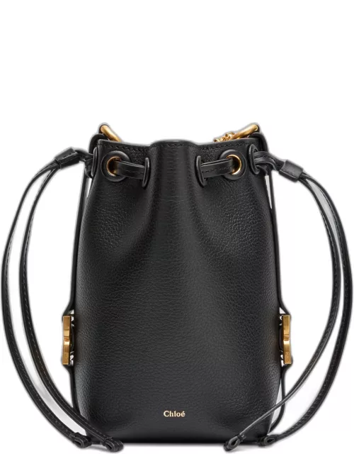 Marcie Micro Bucket Bag in Leather with Chain Strap