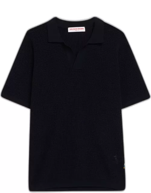 Men's Open-Mesh Stitch Polo Shirt