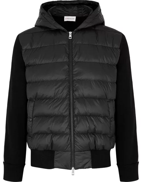 Moncler Quilted Shell And Wool Jacket - Black