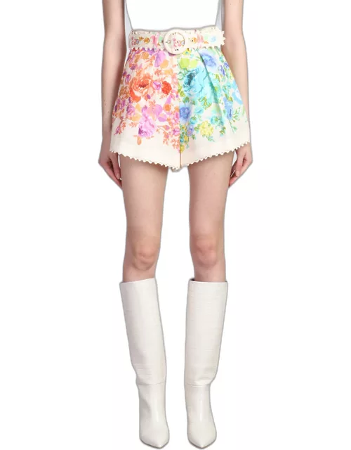 Zimmermann Shorts In Multicolor Linen