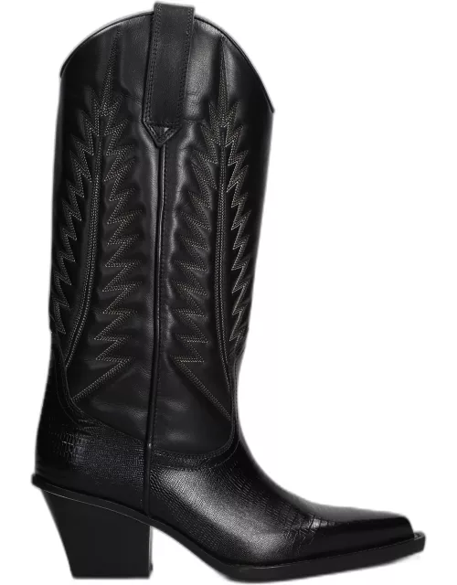 Paris Texas Texan Boots In Black Leather