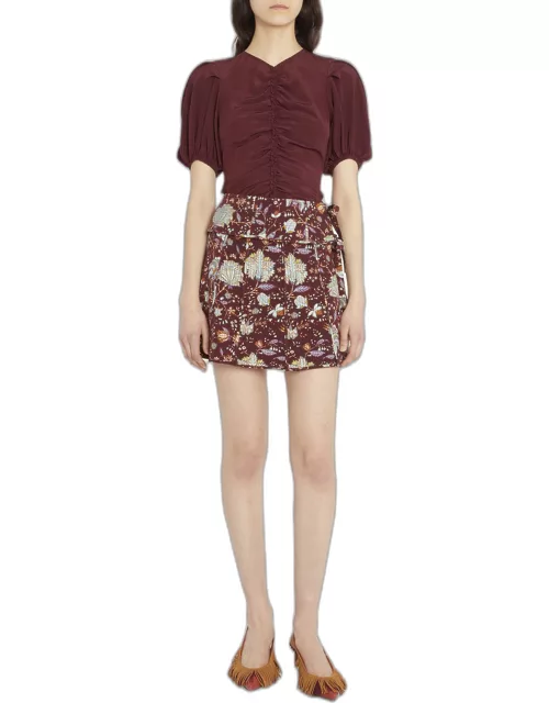 Dimi Floral Silk Mini Skirt