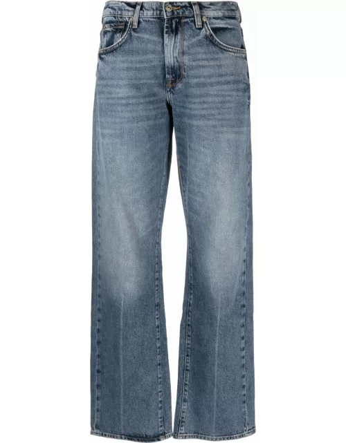 7 For All Mankind logo-patch wide-leg jean