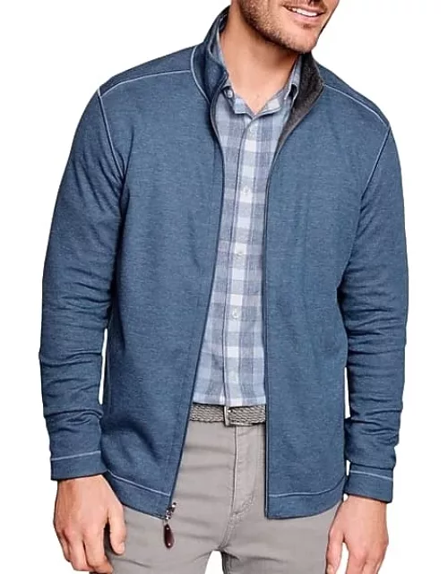 Johnston & Murphy Big & Tall Men's Modern Fit Reversible Full Zip Sweater Navy