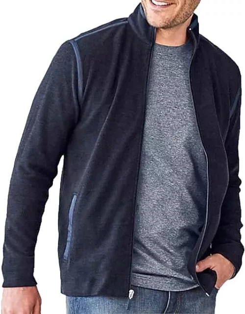 Johnston & Murphy Men's Modern Fit XC4 Nylon Trim Full Zip Sweater Navy