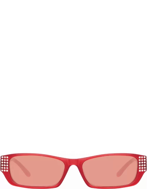 Magda Butrym Rectangular Sunglasses in Red