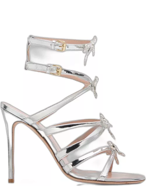 Metallic Bows Caged Stiletto Sandal