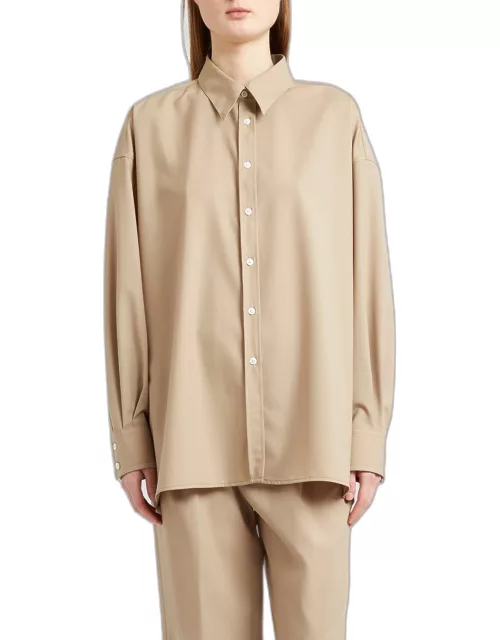 Leo Wool Button-Front Shirt