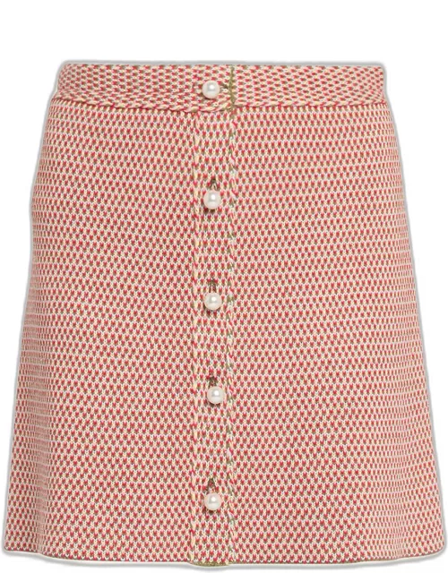Birdseye Tweed Short Skirt