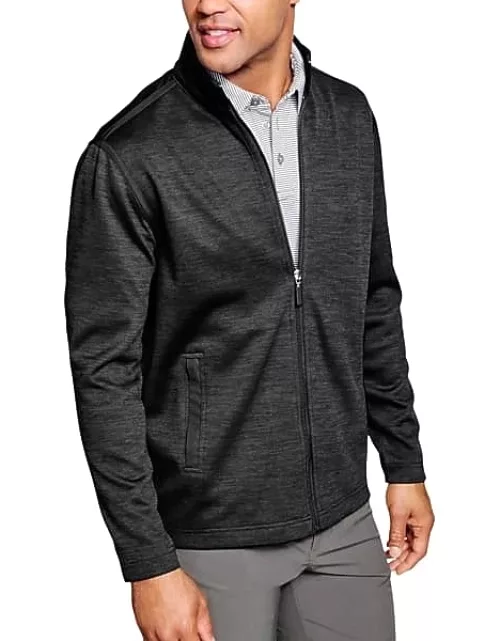 Johnston & Murphy Men's Modern Fit XC4 Nylon Trim Full Zip Sweater Black