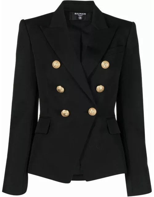 Black double-breasted blazer