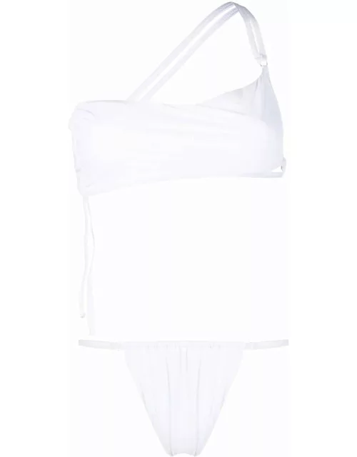 White one-shoulder bikini
