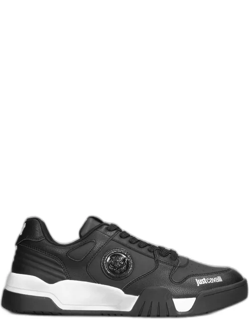 Just Cavalli Sneakers In Black Leather