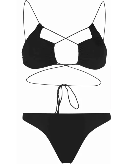 Jadia black bikini set with cut-out detai