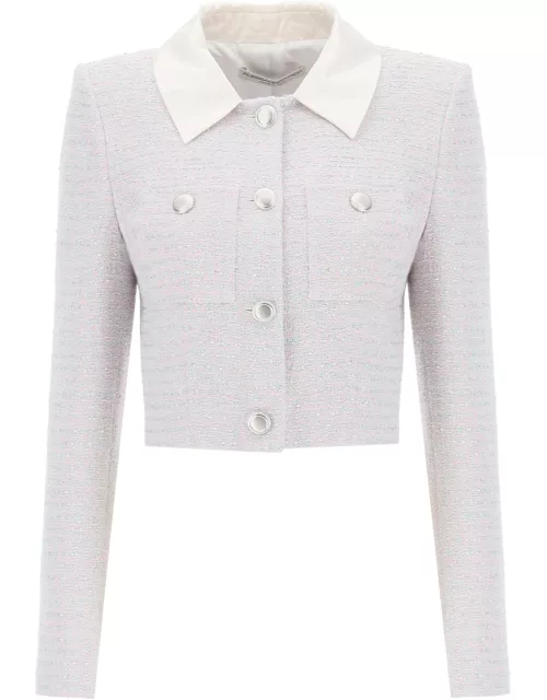Alessandra Rich Cropped Jacket In Tweed Boucle