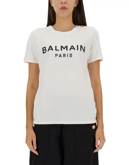 balmain logo print t-shirt