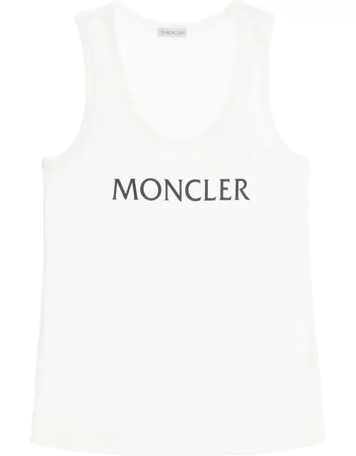 MONCLER logo print ribbed tank top