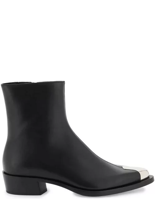 ALEXANDER MCQUEEN LEATHER PUNK ANKLE BOOT